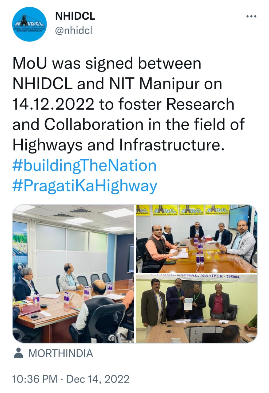 MoU with NHIDCL